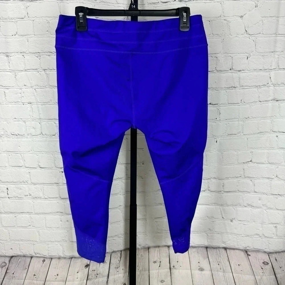 Athleta Blue Cropped Part Mesh Leggings Size Large - Picture 4 of 5